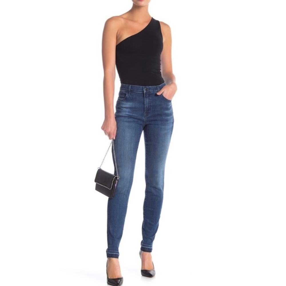 J Brand Maria High Rise Skinny Raw Hem Jeans